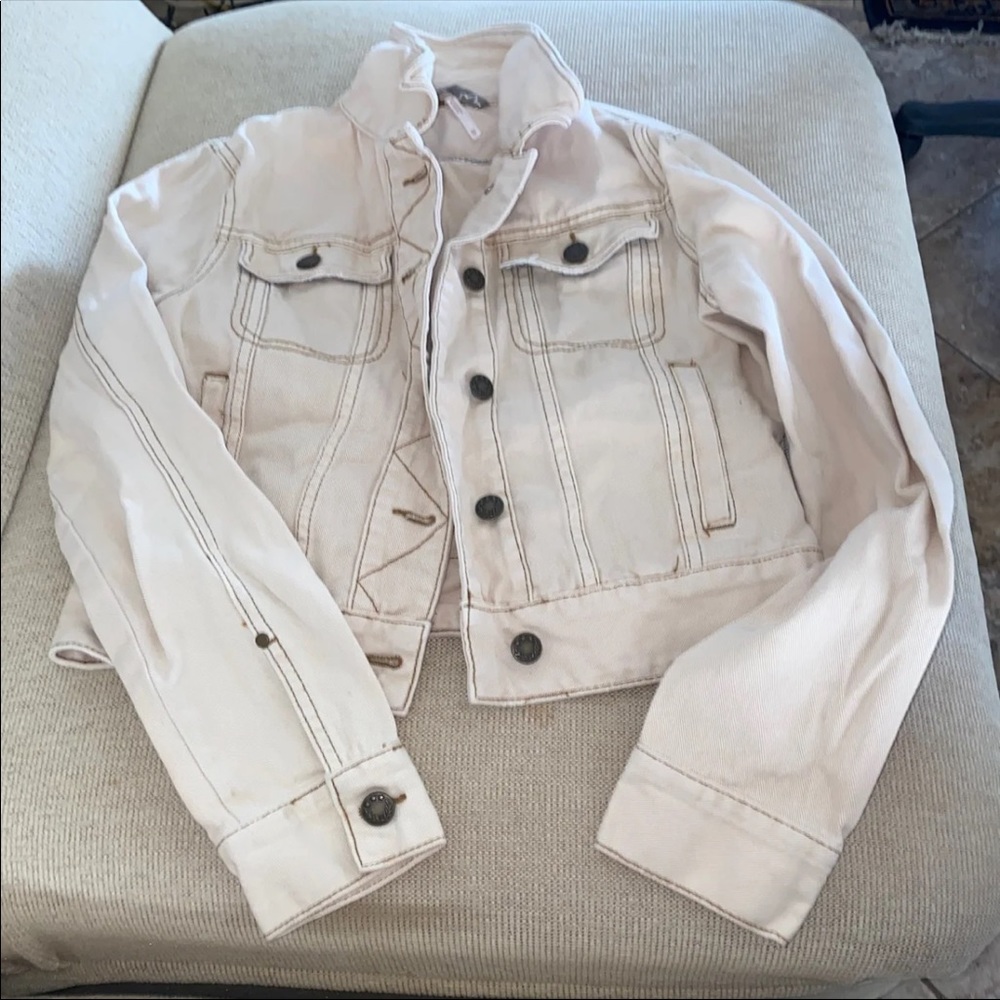 Free people Tan color jean jacket